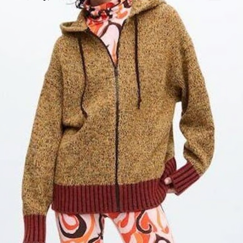Marni & Uniqlo knit chunky zip hoodie, size S